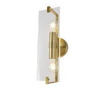 CXYWBD Industrial Mount Light Gold Metal Lamp Farmhouse Fixture Wall Lighting E27 Hardwired Sconces for Living Room Bedroom Loft,Clear