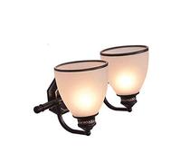 CXYWBD Iron Glass Lampshade Balcony Living Room Bedroom Study Restaurant Aisle Bedside Wall Lamp,