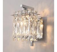 CXYWBD Lamp ?with Clear Glass Shade Stainless Steel Wall Crystal Bathroom Vanity Light Fixtures ?for Bedroom Entryway Hotel Restaurant,Chrome