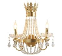 CXYWBD Lampada Candela Vintage a 2 luci Elegante sconde murale con Catena di Perle per Camera Letto da Pranzo Soggiorno Parete T-155