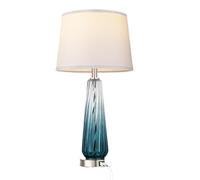 CXYWBD Lampada con Touch banco Vetro Porte USB A+C, dimmerabile a 3 Vie, con tonalità di Lino Bianca la Decorazione del Adatto per camere da Letto, Soggiorno, uffici, Libro (Verde Acqua)