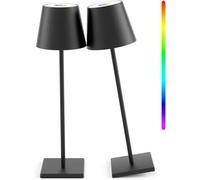 CXYWBD Lampada Portatile con Effetto di Illuminazione RGB e sommario in Coda, per Tavolo Pranzo/Camera Letto/Esterno, Nero Pacchetto Adatto a camere da Letto, Soggiorno, uffici, Libro