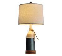 CXYWBD Lampada Tavolo costiera 20 ", Corpo Scuro con Rivestimento in Corda Marrone, Comodino, Luce Decorativa Adatta per camere da Letto, Soggiorno, uffici, Libro (Blu Navy)