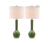 CXYWBD Lampada Tavolo in Ceramica Moderna Pollici con Lampadina a la Camera Destina del Comodino Adatto per camere da Letto, Soggiorno, uffici, Libro (Verde Set 2)