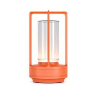 CXYWBD Lampada Tavolo in Metallo Portatile, Luce alimentata 3 Fasi, a LED Ricaricabile, Interno/Esterno/Bar, Arancione Adatto per camere da Letto, Soggiorno, uffici, Libro