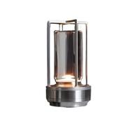 CXYWBD Lampada Tavolo in Metallo Portatile, Luce alimentata Tre Colori, a LED Ricaricabile, Interno/Esterno/Bar, Argento Adatto per camere da Letto, Soggiorno, uffici, Libro