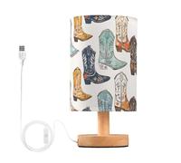 CXYWBD Lampada Tavolo LED Moderna Base in Legno massello e Paralume di Lino con Porto USB Comodino per Camera dormitorio del Adatto a camere da Letto, Soggiorno, uffici, Libro (beige5)