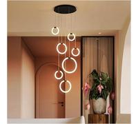 CXYWBD lampadario da Pranzo LED Leda LAMONE LAMPAGNO Duplex Scala Forma Anello Circolare, soffitto di Illuminazione a Sospensione