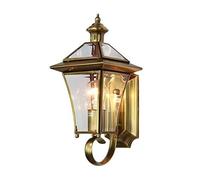 CXYWBD Lamps External Postmodern Outdoor Villa Lantern Lamp Waterproof Copper Garden Decoration Wall Sconces with Clear Glass,L