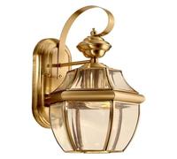 CXYWBD Lamps Sconces Antique Copper Light Waterproof European Style Wall Lamp with Clear Glass LampshadeChandelier,