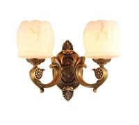 CXYWBD Lamps Sconces Copper Retro Home BedWall Study Decorative Light Hotel Restaurant Atmosphere Lamp High-End Lighting Wall,One Color-Double Head