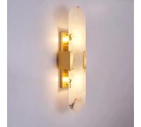 CXYWBD Lamps Sconces Marble LED White Stone Mount Lamp for Bedroom Living Room Hallway Bathroom Vanity Light Fixtures all Copper Wall Light-50cm,One Color-50cm