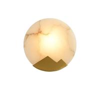 CXYWBD Lamps Sconces Natural Marble Lampshade And Indoor Lamp Lights Round Single-Head Copper Wall Suitable Compatible with Living Room Bedroom,
