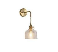 CXYWBD Lamps Sconces Nordic Copper Light PostBedside Corridor Aisle Creative Personality Art Bedroom Glass Wall Lamp Lightin-F,F