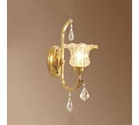 CXYWBD Lamps Sconces Solar Lantern Outdoor LightsWall Country Study Bath Corridor Bedroom Lightings Copper Crystal Glass Wall Light Golden Bronze,