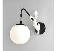 CXYWBD Latte in Vetro di metà secolo Moderno Nero Fattoria Sirena Lampada murale Oro Muro Montato sulla Parete Ragazza Camera da Letto per Bambini corridoio Bagno Soggiorno Ristorante (Nero-wh