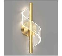 CXYWBD LED Light Creative S-Shape Acrylic Indoor Decor Lighting Mount Fixture 3 Color Dimmable Wall Lamp for Living Room,Gold