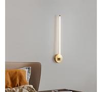 CXYWBD LED Linear Copper Mount Light Indoor Vanity Lamp Minimalist Lighting Fixtures 3 Color Mode Wall Wash,Copper-60cm