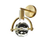 CXYWBD LED Postmodern Crystal Globe Brass Bedroom Bedside Lamp Indoor Wall Spotlight Copper Lighting Fittings for Living Room Hotel Corridor Wall,Neutral Light