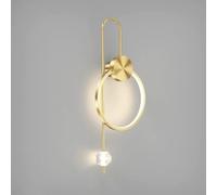 CXYWBD LED Round Light Geometry Aluminum Lighting Vanity Bathroom Lamp 3-Color Temperature Mode Wall for StairsBedroom Aisle,Gold