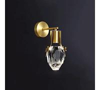 CXYWBD LED Sconces K9 Crystal Golden Contemporary Copper Indoor Decoration Bedroom Lamp Living Room Dining Corridor Wall Lighting Bedside Decor,