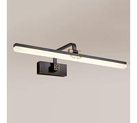 CXYWBD LED Wall Lamp Bathroom Vanity Dressing Table Adjustable Mirror Light with 90° Rotation Linear for Bedroom And Washroom Black 72cm,Noir-53cm