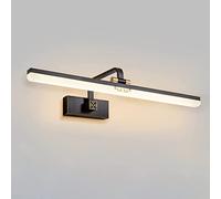 CXYWBD LED Wall Lamp Bathroom Vanity Dressing Table Adjustable Mirror Light with 90° Rotation Linear for Bedroom And Washroom Black 72cm,Noir-38cm
