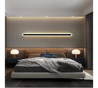 CXYWBD LED Wall Lamp Nordic Style Linear Aluminum Indoor Background for Bedside Hallway Stairs 100CM White/Neutral Light,Black, 3 Colour-100CM, 42W