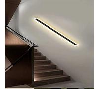 CXYWBD LED Wall Lamp Nordic Style Linear Aluminum Indoor Background for Bedside Hallway Stairs 100CM White/Neutral Light,Black， Neutral Light-120CM， 50W
