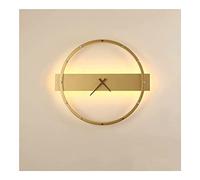 CXYWBD Light Hanging Lamp Sense Lamps Clock Living Room Background Decoration Mounted Lighting Fixture Wall Lights 21W,Copper Color