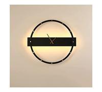 CXYWBD Light Hanging Lamp Sense Lamps Clock Living Room Background Decoration Mounted Lighting Fixture Wall Lights 21W,Noir