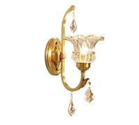 CXYWBD Light Indoor Lighting Wall Lamp all Copper with Glass Lampshade And K9 Crystal Pendant Base Suitable for Dining Room Coffee Shop Hotel,