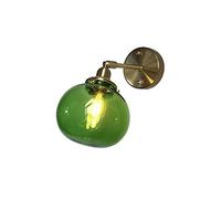 CXYWBD Lights Lamp Pumpkin Glass Shade Lantern Vintage Retro Copper Wall Lighting Fixture Bar Kitchen,Green
