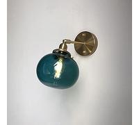 CXYWBD Lights Lamp Pumpkin Glass Shade Lantern Vintage Retro Copper Wall Lighting Fixture Bar Kitchen,Blue