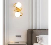 CXYWBD Living Room Background Lamp Home Place Double Head Wall Light Bedroom Cloakroom Bedlight Creative Minimal Stairway Commercial Device Lighting,Gold