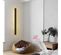 CXYWBD Luce dimmerabile LED Nero con Telecomando, Moderni Interno Soggiorno corridoio Camera Letto setta per Illuminazione da su e Giù Strisce Lunghe luci di Scarico a Parete, 30 cm 36w Alte