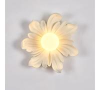CXYWBD Luci da Floreale in Resina Lampada a Parete Vintage di metà secolo G4 SCAPPA PERCHI per LA Camera Corrido SUGGERIMENTO T-155 (Crema)