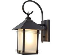 CXYWBD Luci Lanterna Esterno Alluminio con sfumatura in glassata di Vetro sconde Monte a Parete Luce e27 Base Decorazioni per Patio da Giardino Lampada