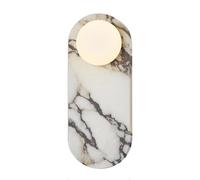 CXYWBD Luci Marmo Naturale Lampada in Vetro cablato con Legna Parete a LED Il del corridoio per Camera da Letto T-155 (3000K/4500K/6000K, 35 cm/13,78 Pollici)