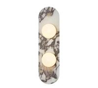 CXYWBD Luci Marmo Naturale Lampada in Vetro cablato con Legna Parete a LED per Camera da Letto corridoio Soggiorno T-155 (3000k/4500k/6000k, 44 cm/17.32in)