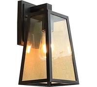 CXYWBD luci pareti Industriale Lanterna Esterna Impermeabile con Smalto in limpido di Vetro 13,7 Pollici a Parete Nera per la Luce della Porta Anteriore del Portico da Giardino