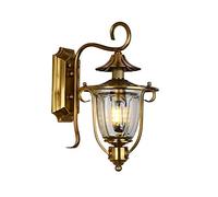CXYWBD Luxury all Copper Outdoor Glass Lamp E27 Waterproof Retro Garden Balcony Decorative Wall Light Villa Courtyard Aisle Lighting,OneColor