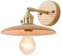 CXYWBD Mid secolo moderno murale in legno pance ottone dritta braccio regolabile camera da letto fattoria leggera piccola apparecchiatura vintage lampada montata a parete rustica per comodino ingresso