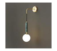 CXYWBD Milk Glass Vintage Natural Stone Wall Light Camera Lampada da Letto per Soggiorno Lanterna murale T-155 (Verde)