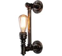CXYWBD Moderna Monte a Muro, Lampada da Parete per corridoio retrò Industriale Creative Iron Restauranti Sconcetto Verde Barre di Bronzo Green Metal Pipa Lanterna V-intage Bar Wall Light Letto e 27