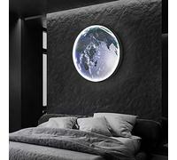 CXYWBD Moderno Lampada Parete Rotonda Creativa Luna murale funces ad Illuminazione LED lampade dimmebili 3000k-6000k Soggiorno del corridoio (Dimensioni: 60 cm, Colore: a) ambizione Alta
