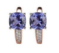CXYWBD Moissanite Blu Taglio Cuscino a Forma di D da Donna, Orecchini con zaffiri e Diamanti, Un Regalo per Le Donne.