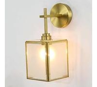 CXYWBD Nordic Vintage Luxury Full Copper Glass Lamps Gold Creative Bedroom Bedside Sconces with E26/E27 Base Wall Light for Home Decoration Corridor,One Color-Shape5