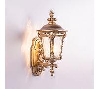 CXYWBD Outdoor Fixture Lantern Outside House Mount Light with Water Glass Shade E27 Socket Wall Lamp for Porch Entryway,Bronze-H48CM