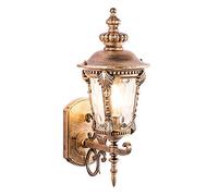 CXYWBD Outdoor Fixture Lantern Outside House Mount Light with Water Glass Shade E27 Socket Wall Lamp for Porch Entryway,Bronze-H36CM